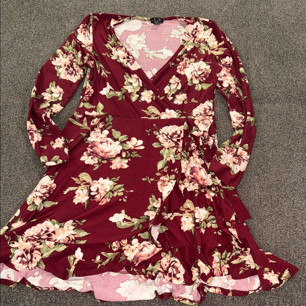 Justify Faux Floral Wrap Dress
